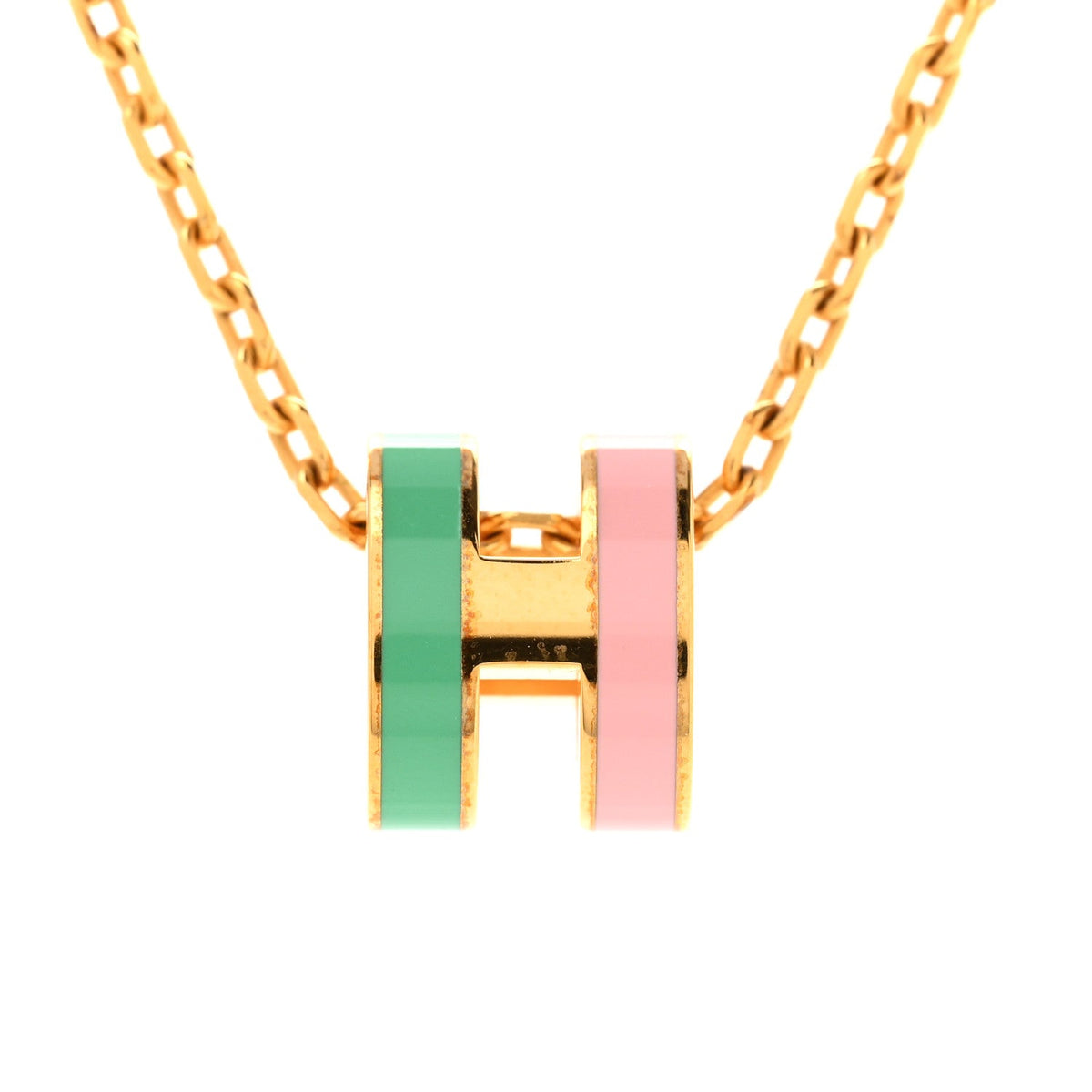 Lacquered Gold Mini Pop H Rocabar Pendant Necklace Malabar