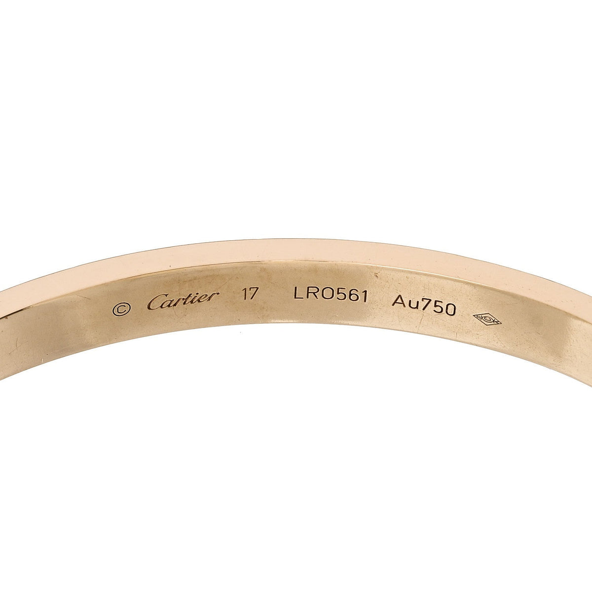 18K Yellow Gold LOVE Bracelet 17