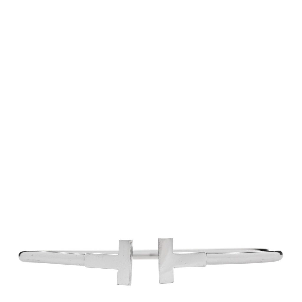 18K White Gold T Wire Bracelet