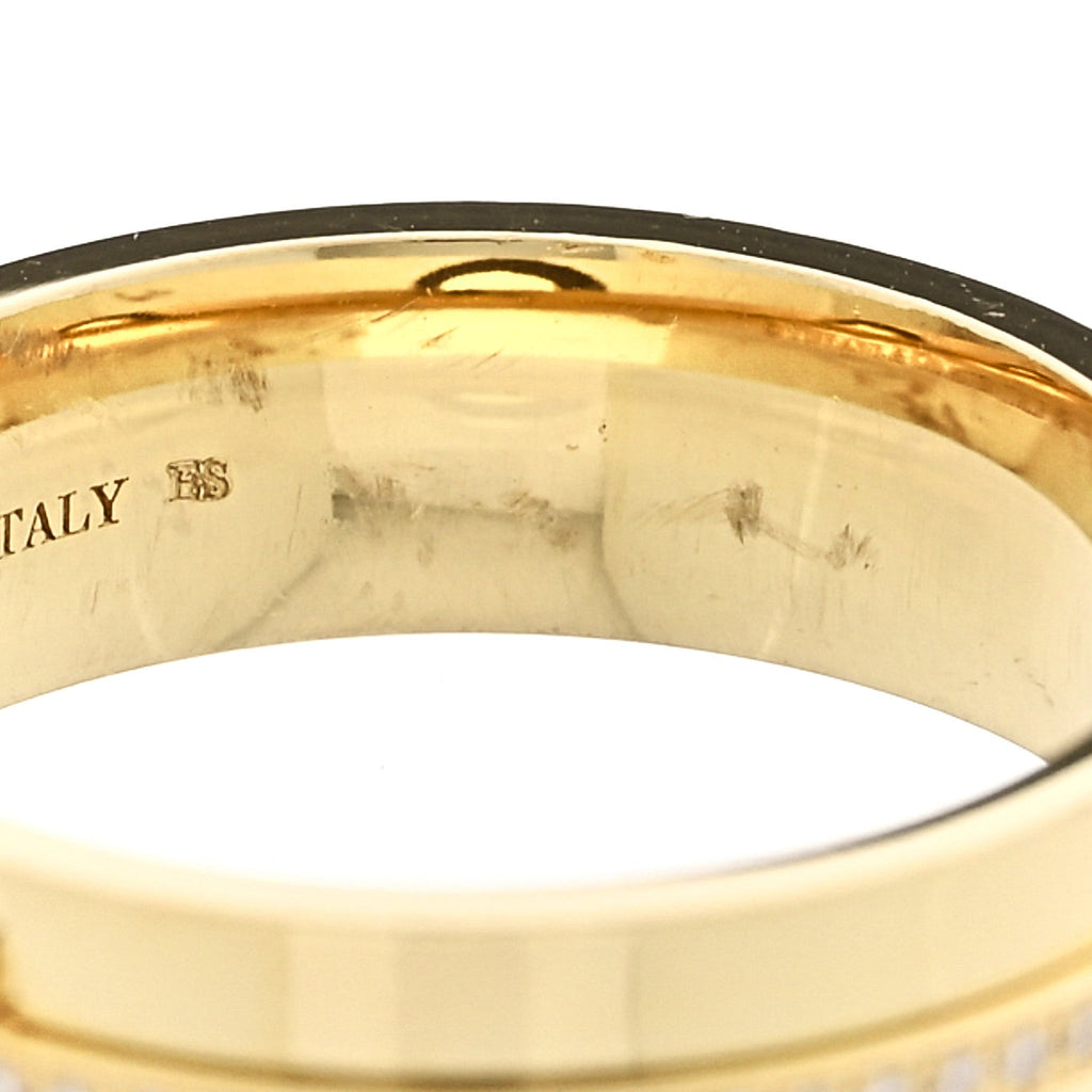 18K Yellow Gold Diamond Wide T Two Ring 54 7