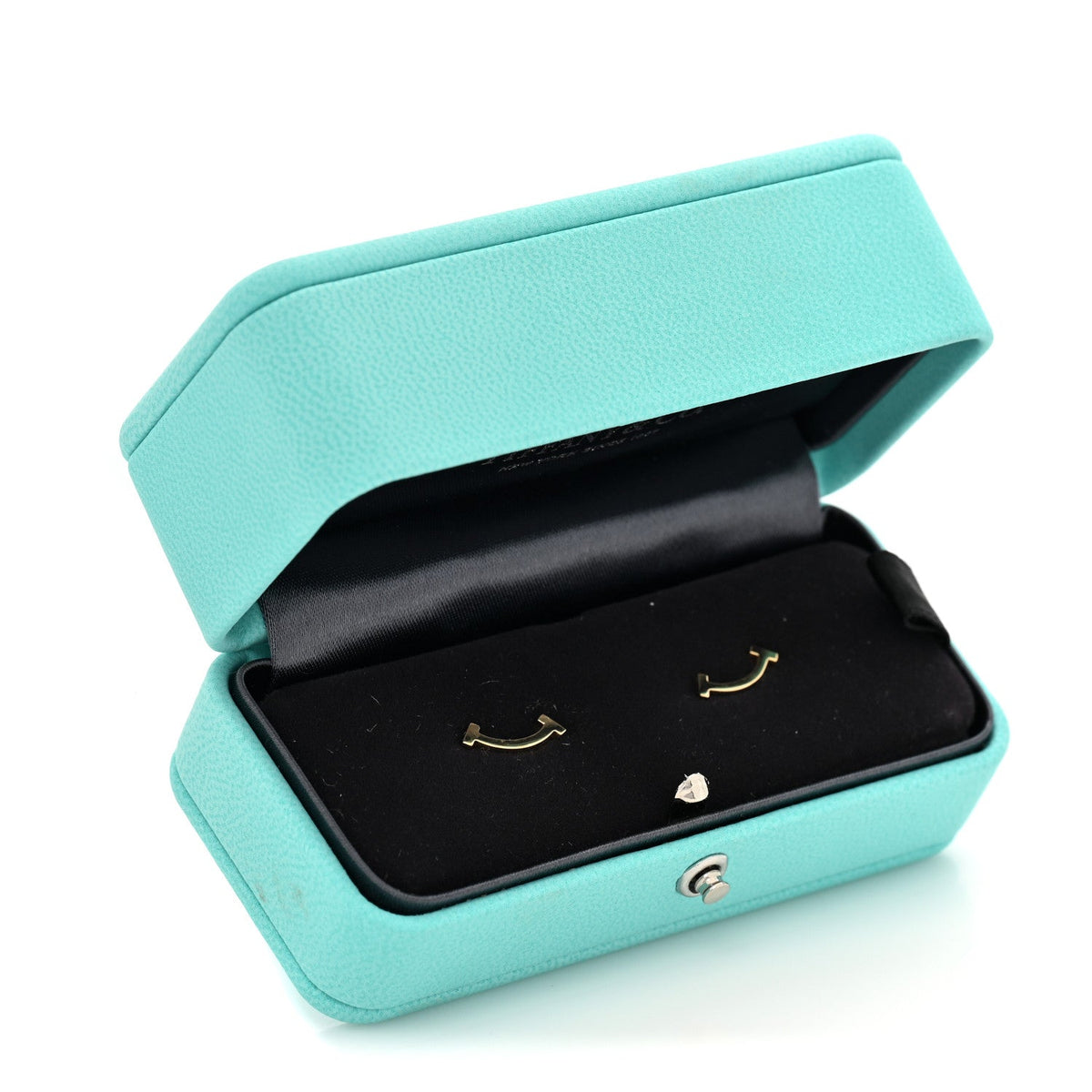 18K Yellow Gold T Smile Stud Earrings
