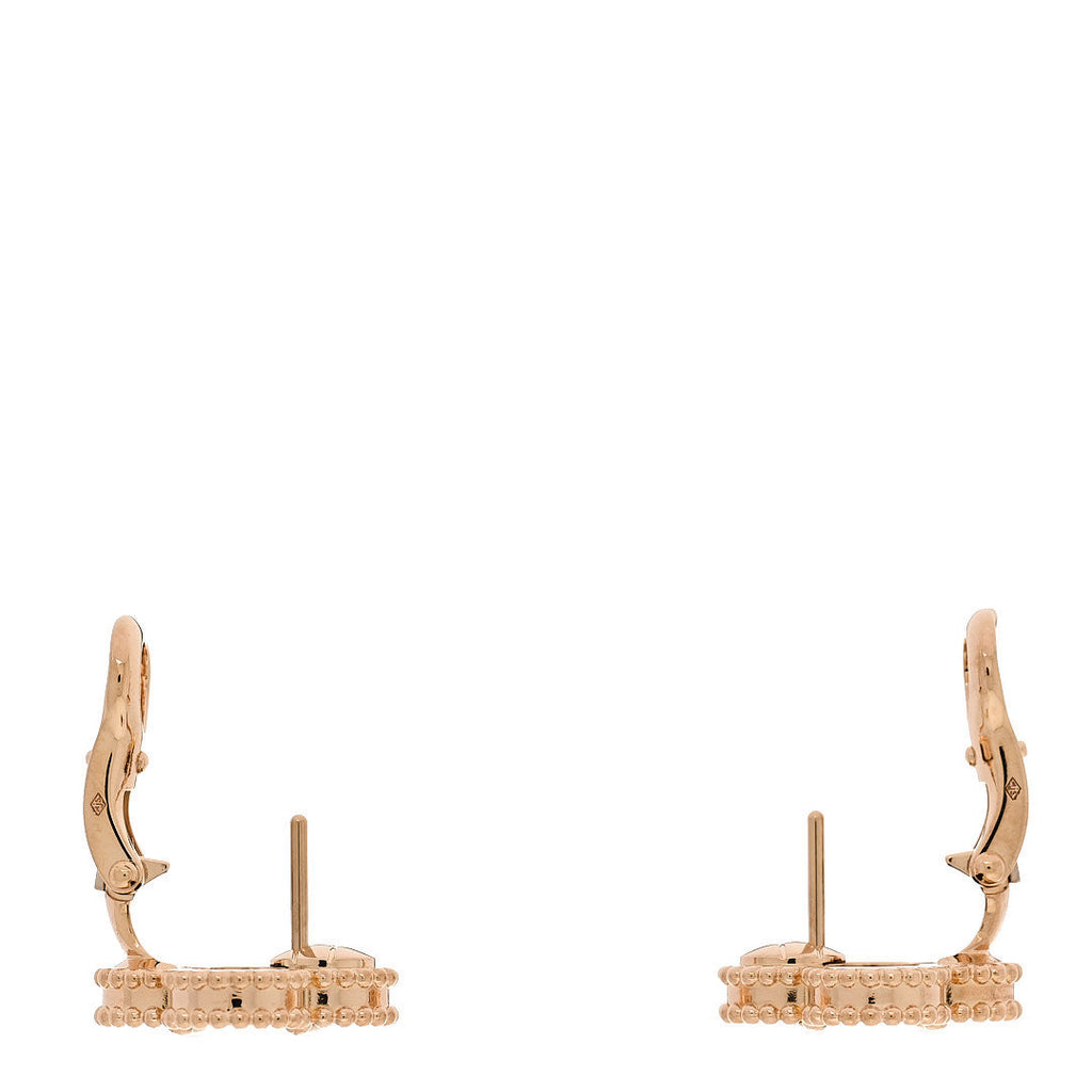 18K Yellow Gold Black Onyx Vintage Alhambra Earrings