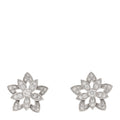 18K White Gold Diamond Mini Lotus Openwork Earrings