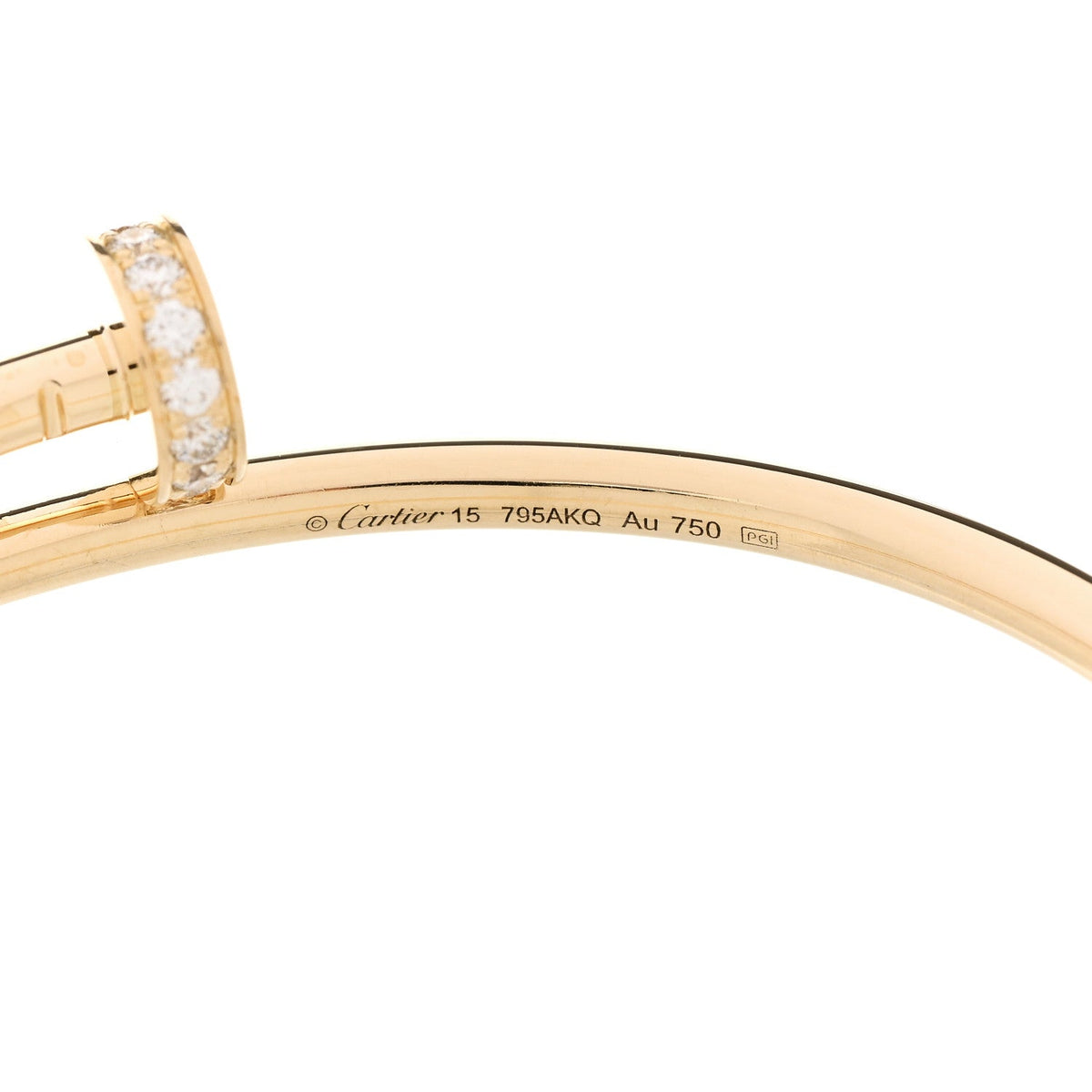 18K Yellow Gold Diamond Small Juste Un Clou Bracelet 15