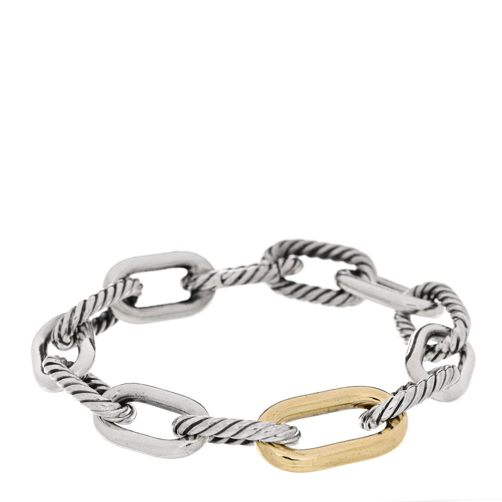 Sterling Silver 18K Yellow Gold 11mm Madison Chain Bracelet