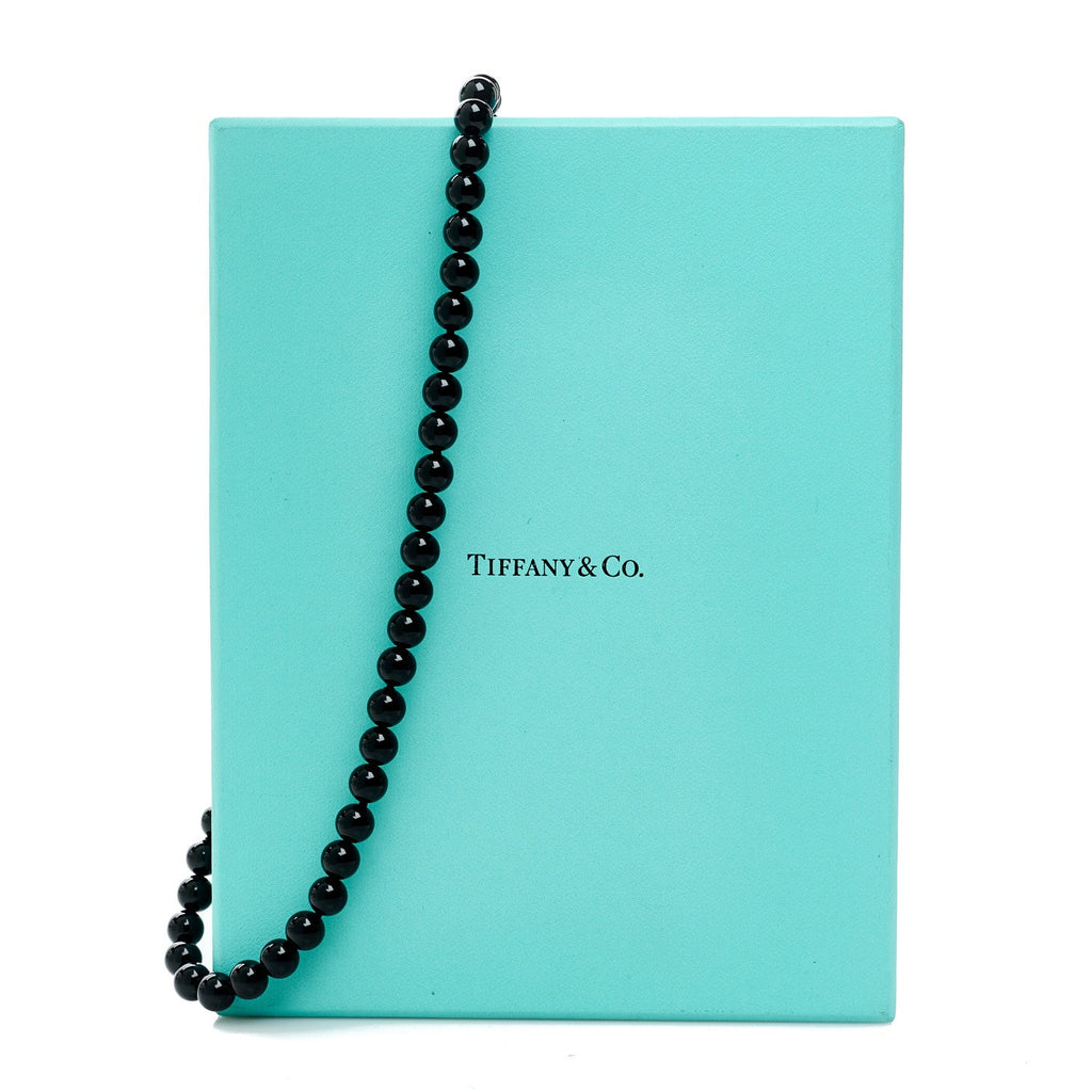 Sterling Silver Black Onyx Bead Toggle Necklace