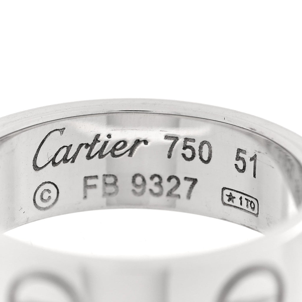 18K White Gold 5.5mm LOVE Ring 51 5.75