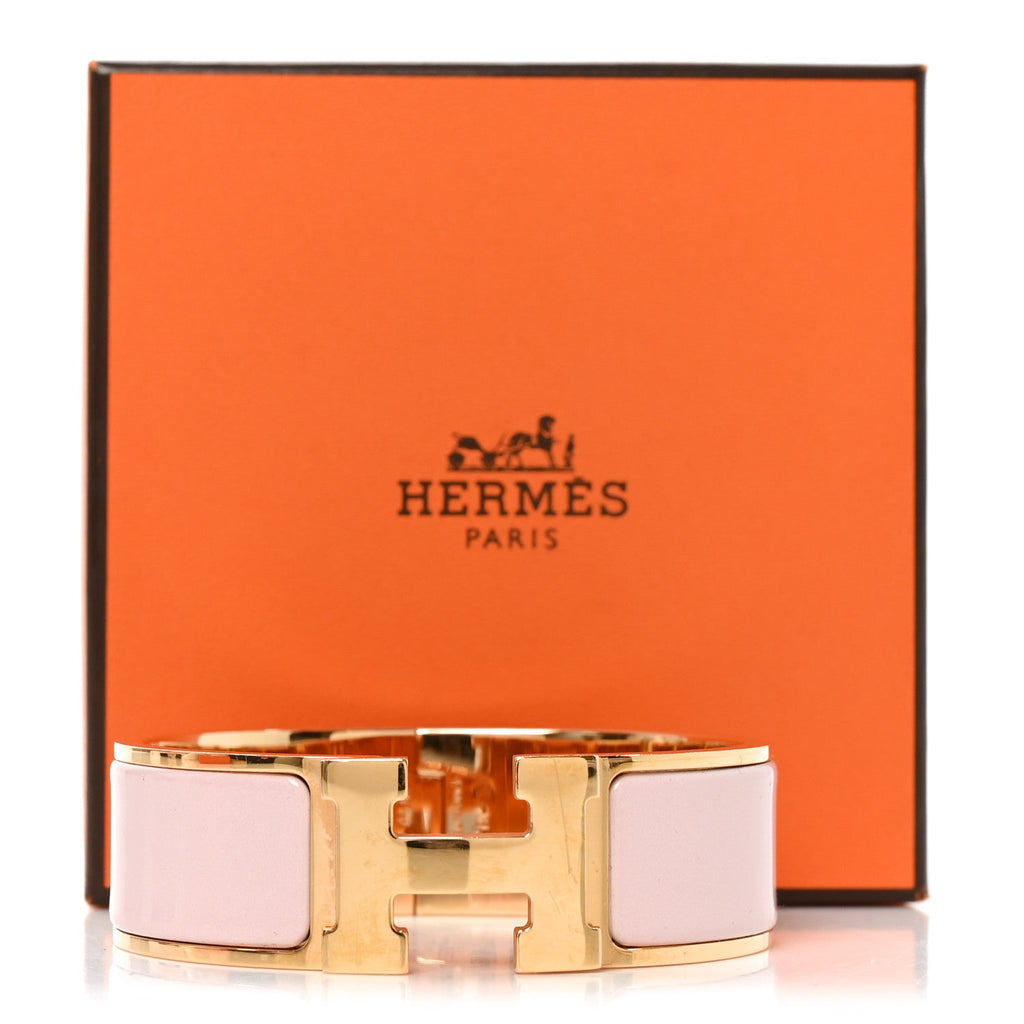 Enamel Wide Clic Clac H Bracelet GM Rose Candeur