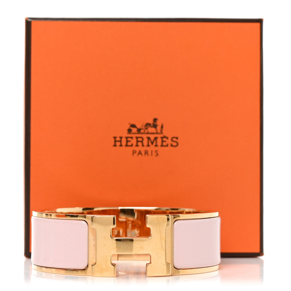 Enamel Wide Clic Clac H Bracelet GM Rose Candeur