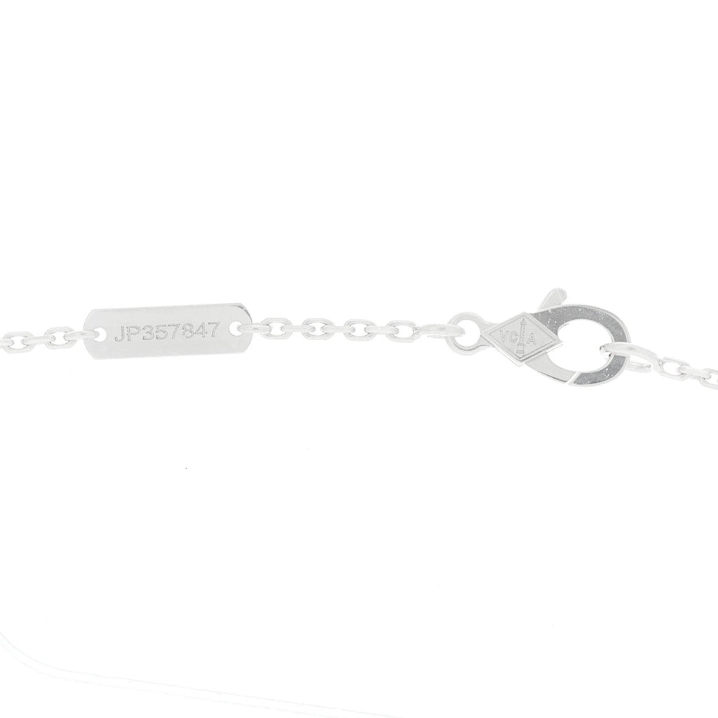 18k White Gold Chalcedony Vintage Alhambra Pendant Necklace