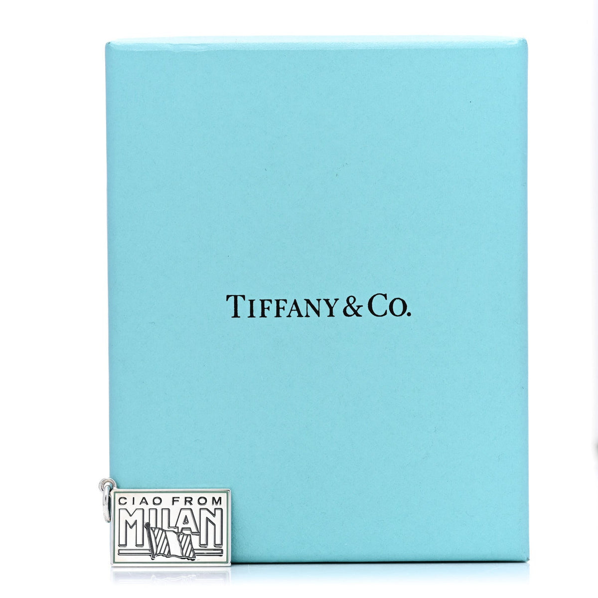 Sterling Silver Enamel Milan Postcard Charm Blue