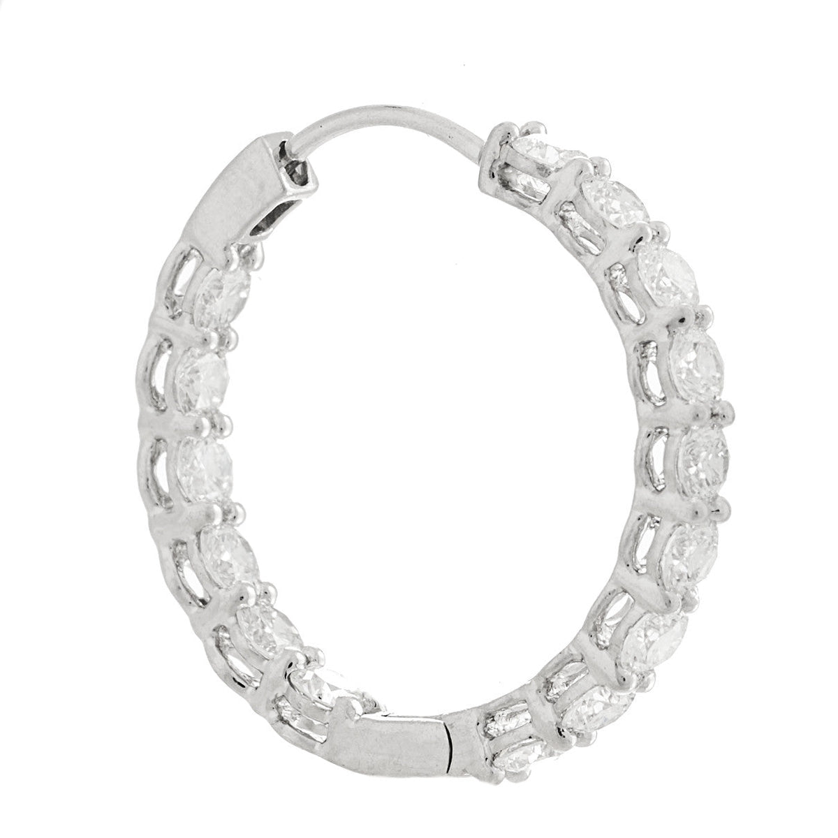 Platinum Diamond 2.39ctw Inside-Out Hoop Earrings