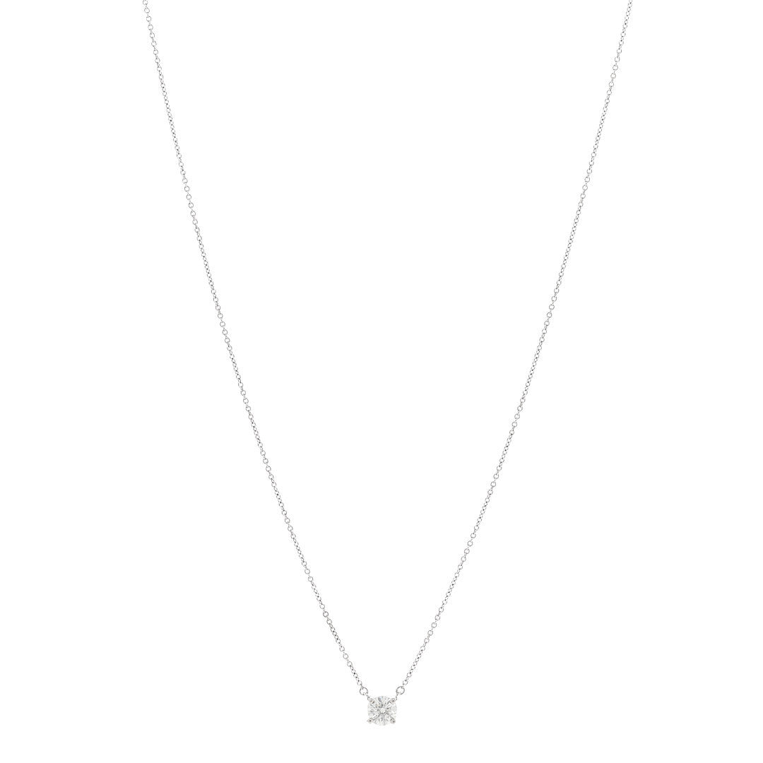 Platinum Diamond .61ct Solitaire Pendant Necklace