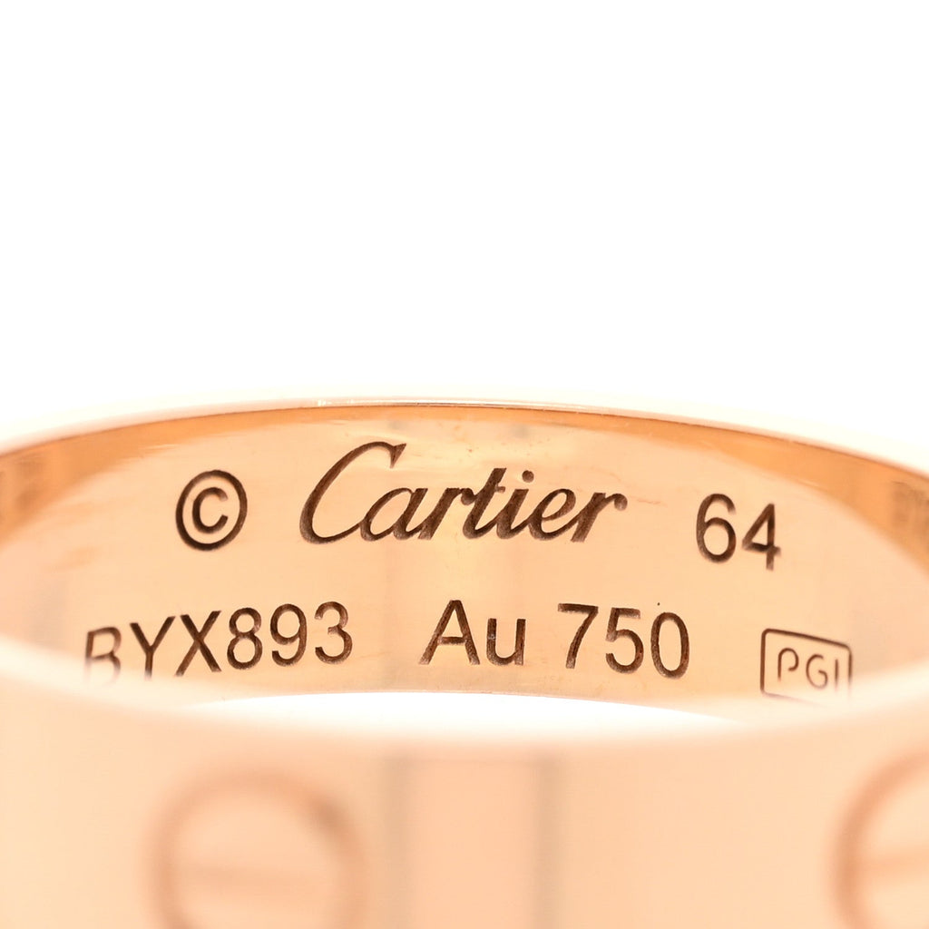 18K Pink Gold 5.5mm LOVE Ring 64 10.75