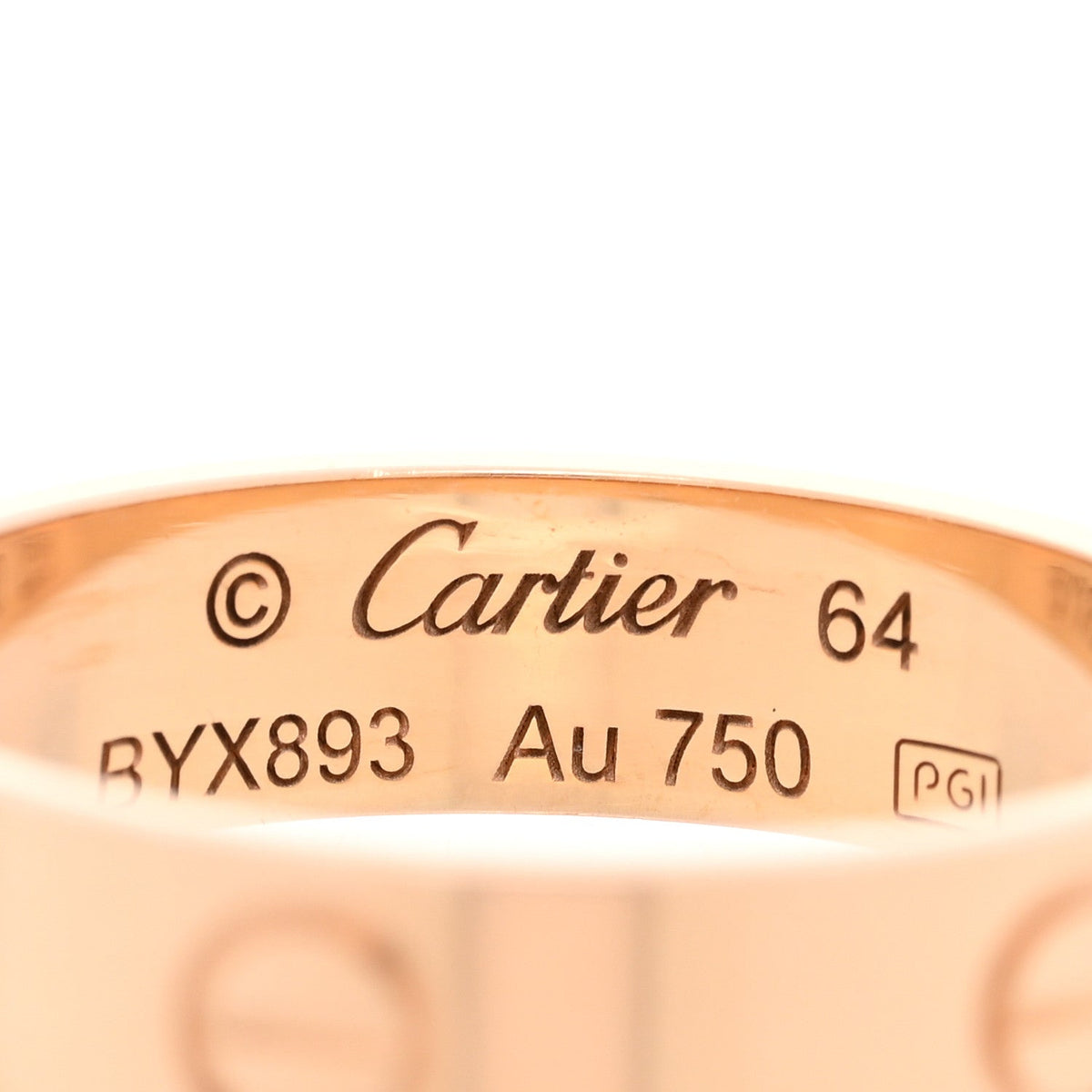 18K Pink Gold 5.5mm LOVE Ring 64 10.75