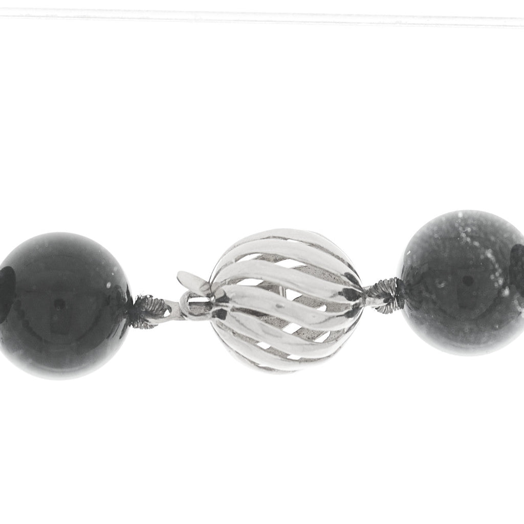 Sterling Silver Black Onyx 10mm Paloma Picasso Bead Necklace