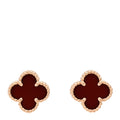 18K Rose Gold Carnelian Sweet Alhambra Earrings