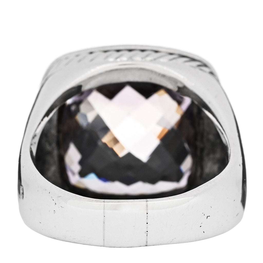 Sterling Silver Diamond Amethyst 14mm Albion Statement Ring 61 9.75