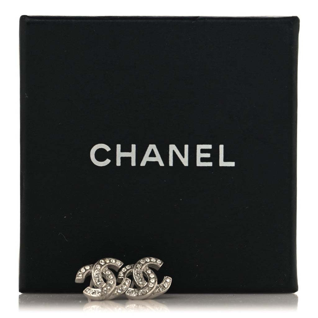 Crystal CC Earrings Silver