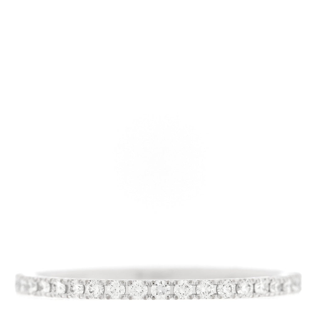 18K White Gold Diamond 1.25mm Felicite Wedding Band Ring 50 5.25