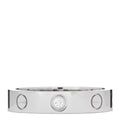 18K White Gold Diamond 4mm LOVE Wedding Band Ring 52 6