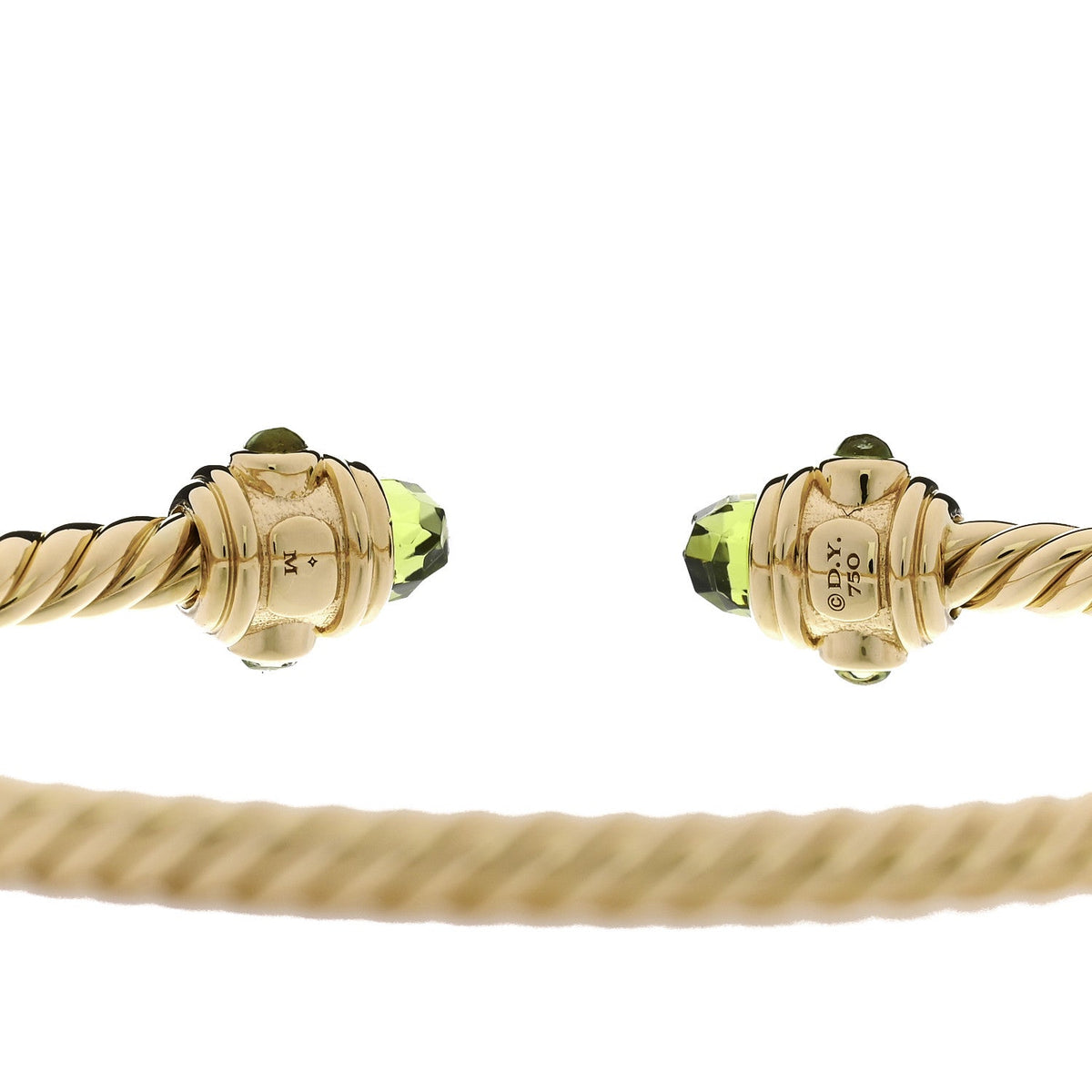 18K Yellow Gold Peridot 3.5mm Renaissance Bracelet