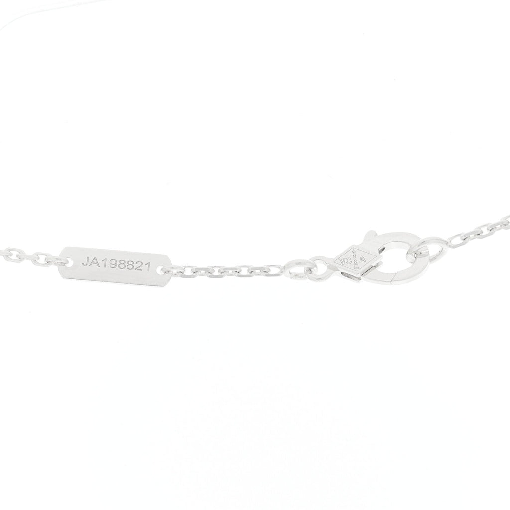 18k White Gold Chalcedony Vintage Alhambra Pendant Necklace