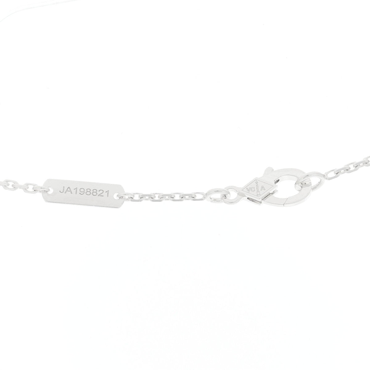 18k White Gold Chalcedony Vintage Alhambra Pendant Necklace
