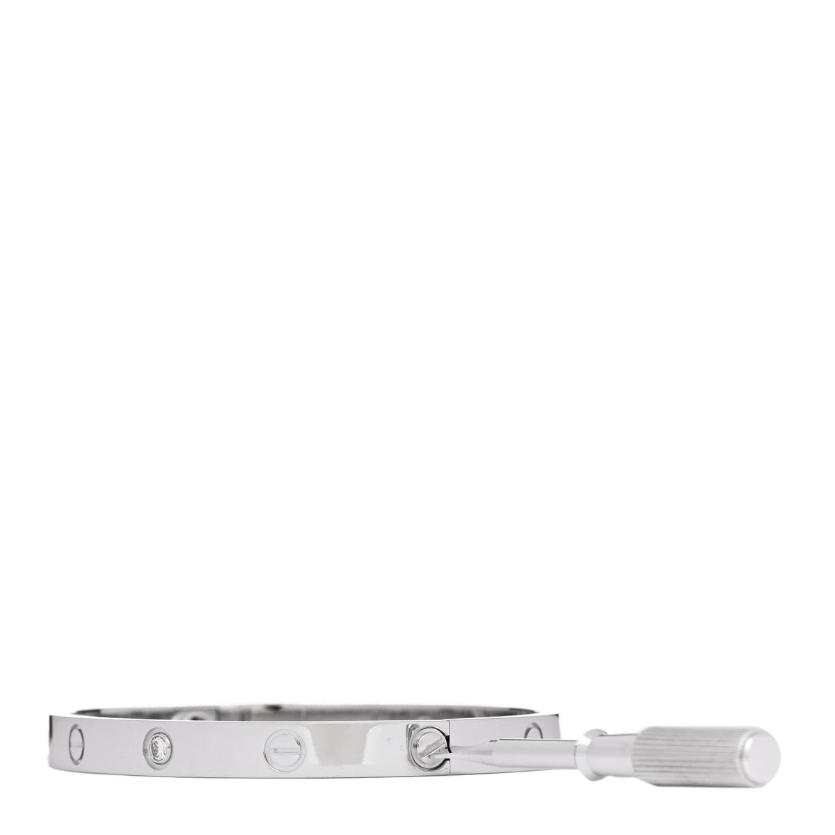 18K White Gold 4 Diamond Love Bracelet 18