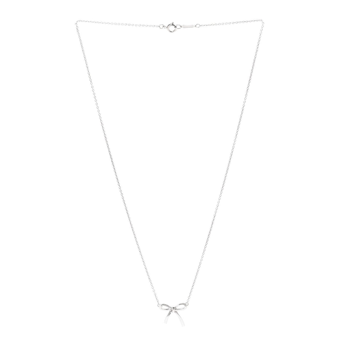 Sterling Silver Small Bow Pendant Necklace