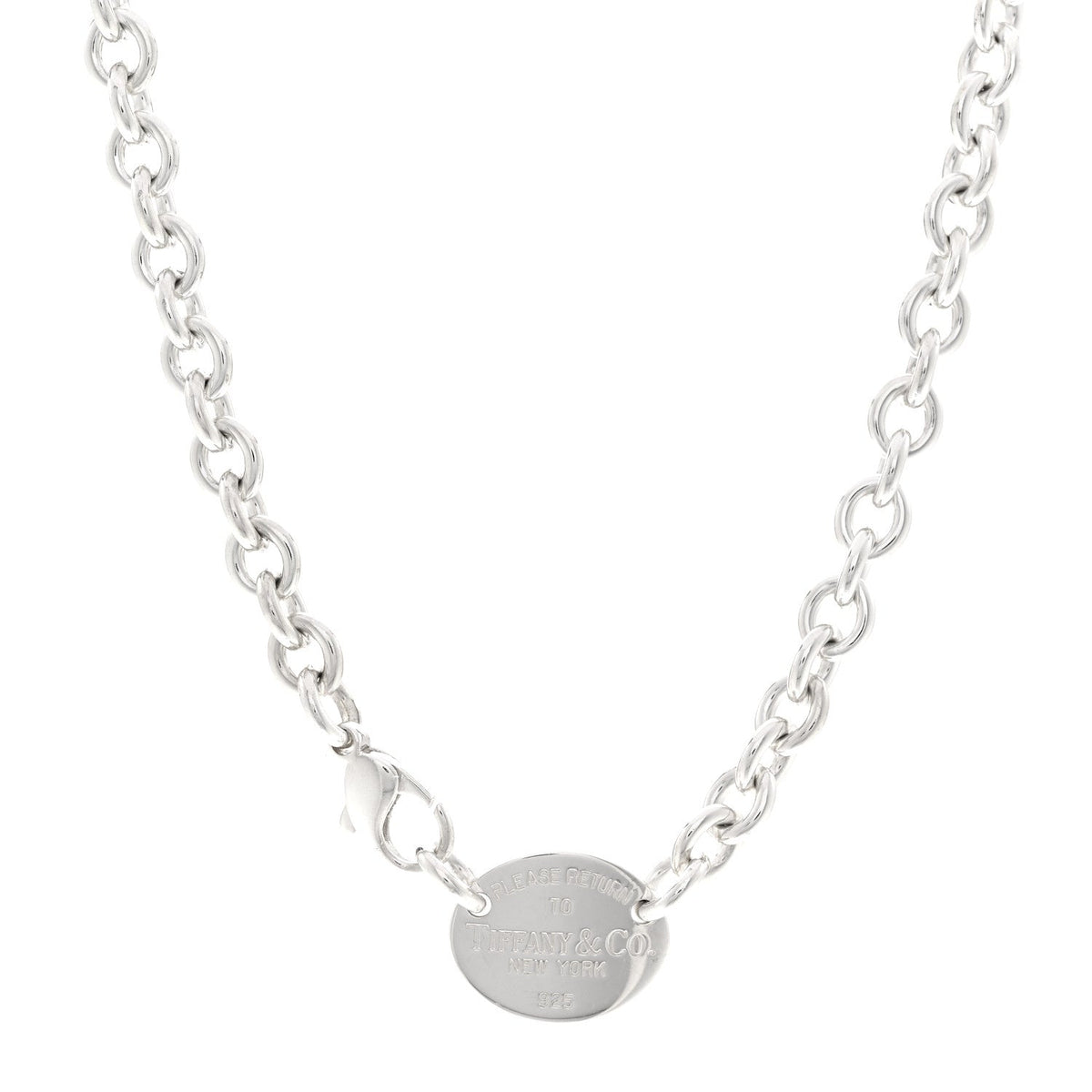 Sterling Silver Return to Tiffany Oval Tag Choker Necklace