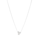 Platinum Diamond Paper Flowers Pave Pendant Necklace