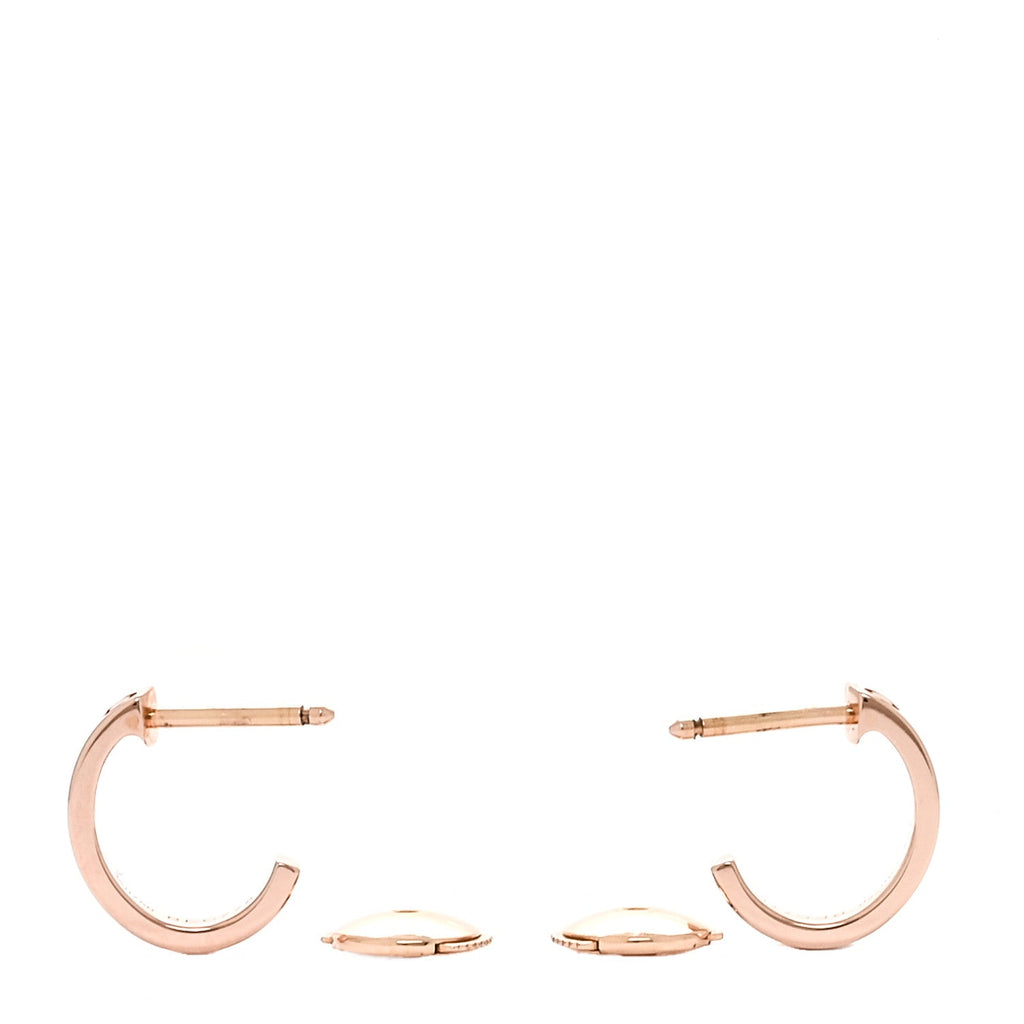18K Pink Gold Small LOVE Hoop Earrings