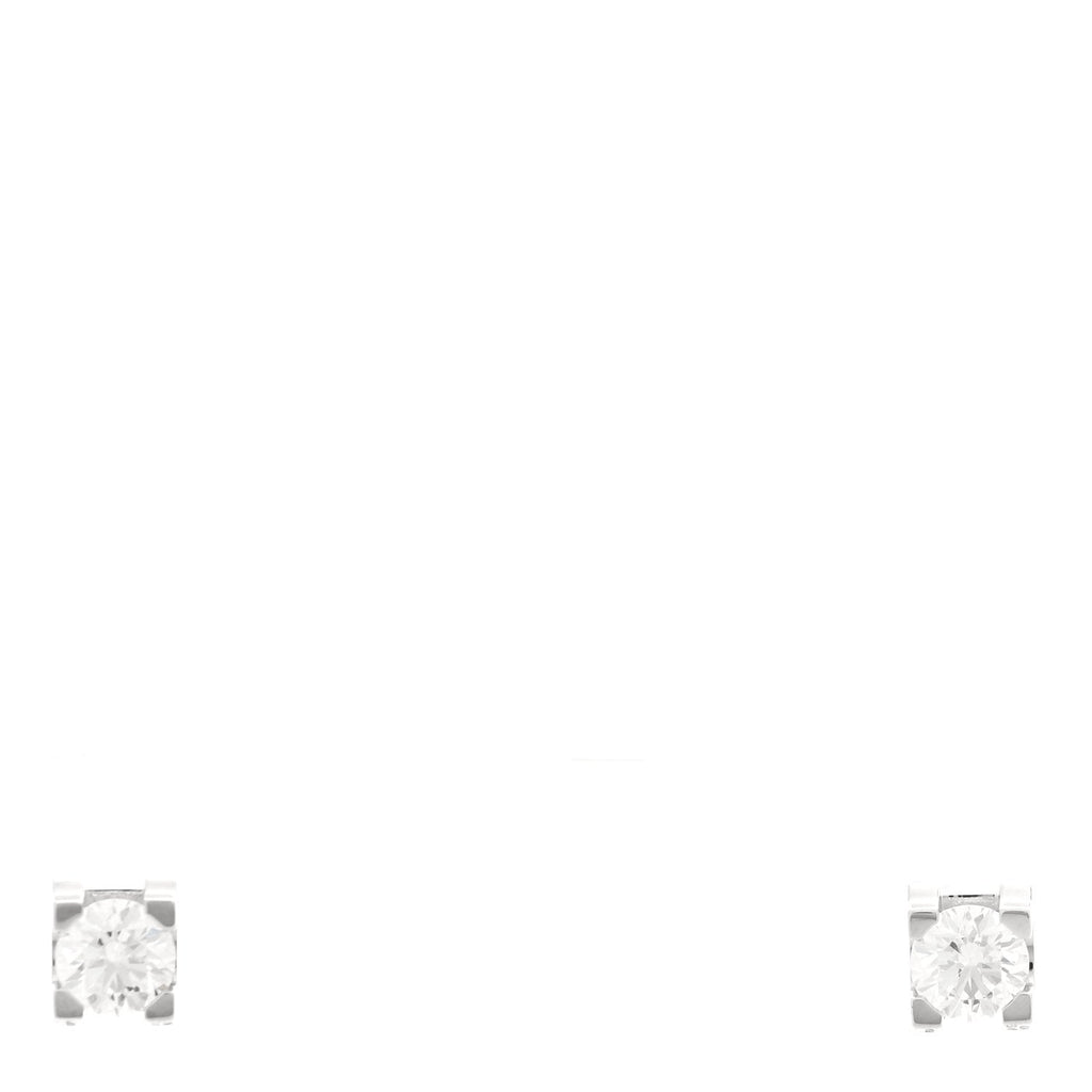 18K White Gold Diamond .46ctw C De Cartier Earrings