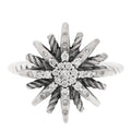 Sterling Silver Diamond 16mm Starburst Ring 50 5.5