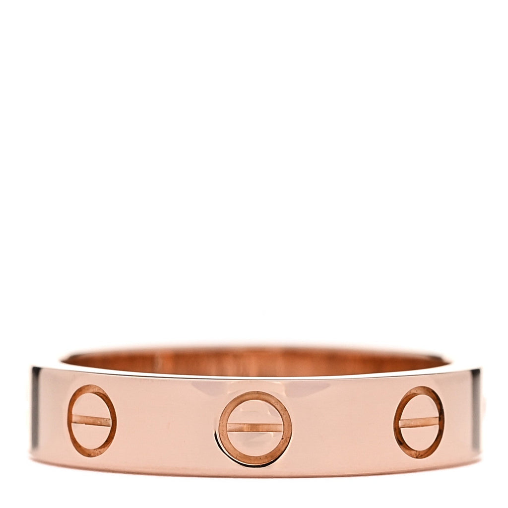 18K Pink Gold Diamond 4mm LOVE Wedding Band Ring 50 5.25