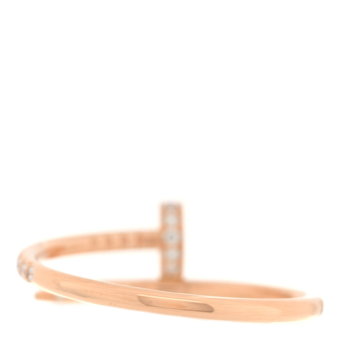 18K Pink Gold Diamond Juste Un Clou Paved Ring 59 8.75
