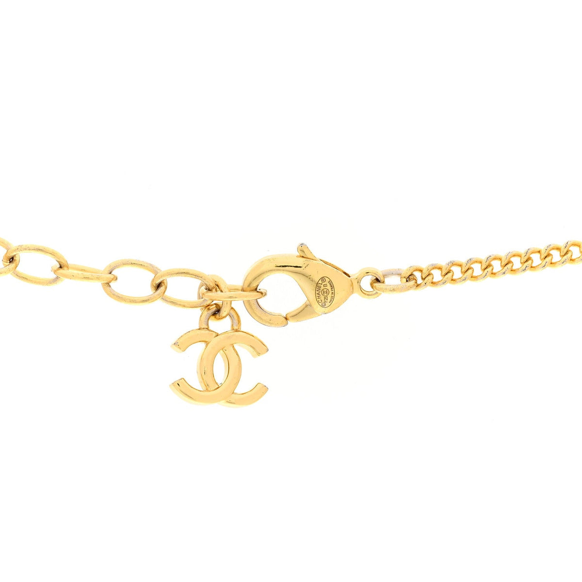Metal Resin Crystal CC Heart Necklace Gold Black