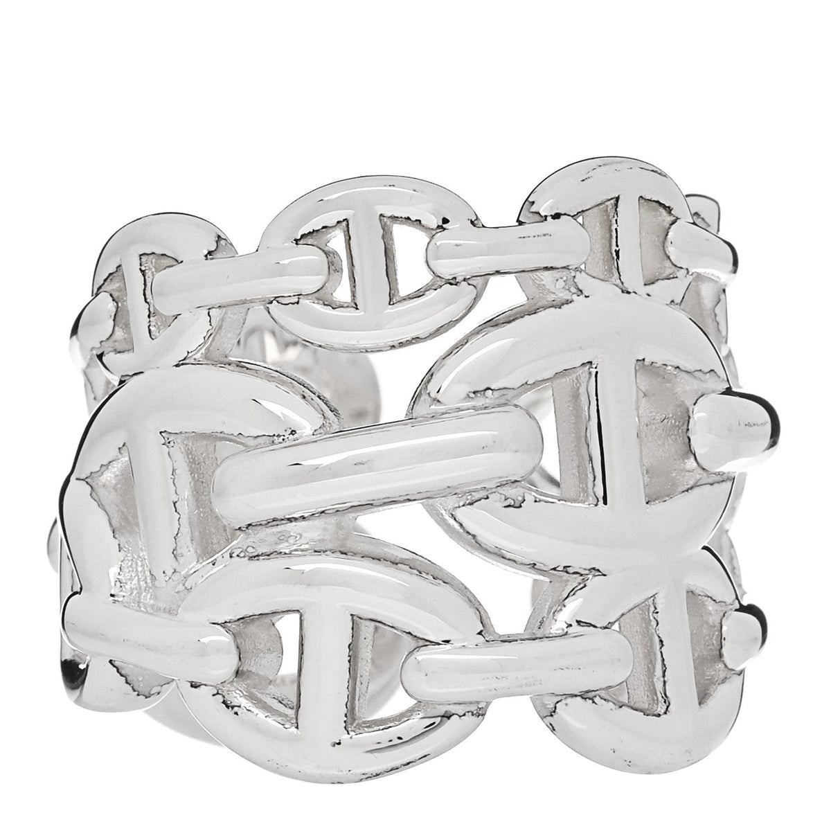 Sterling Silver GM Chaine d'Ancre Enchainee Band Ring 52 6