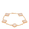 18K Yellow Gold Mother of Pearl 5 Motifs Vintage Alhambra Bracelet