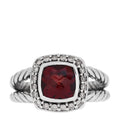 Sterling Silver Diamond Garnet 7mm Petite Albion Ring 47 4.25