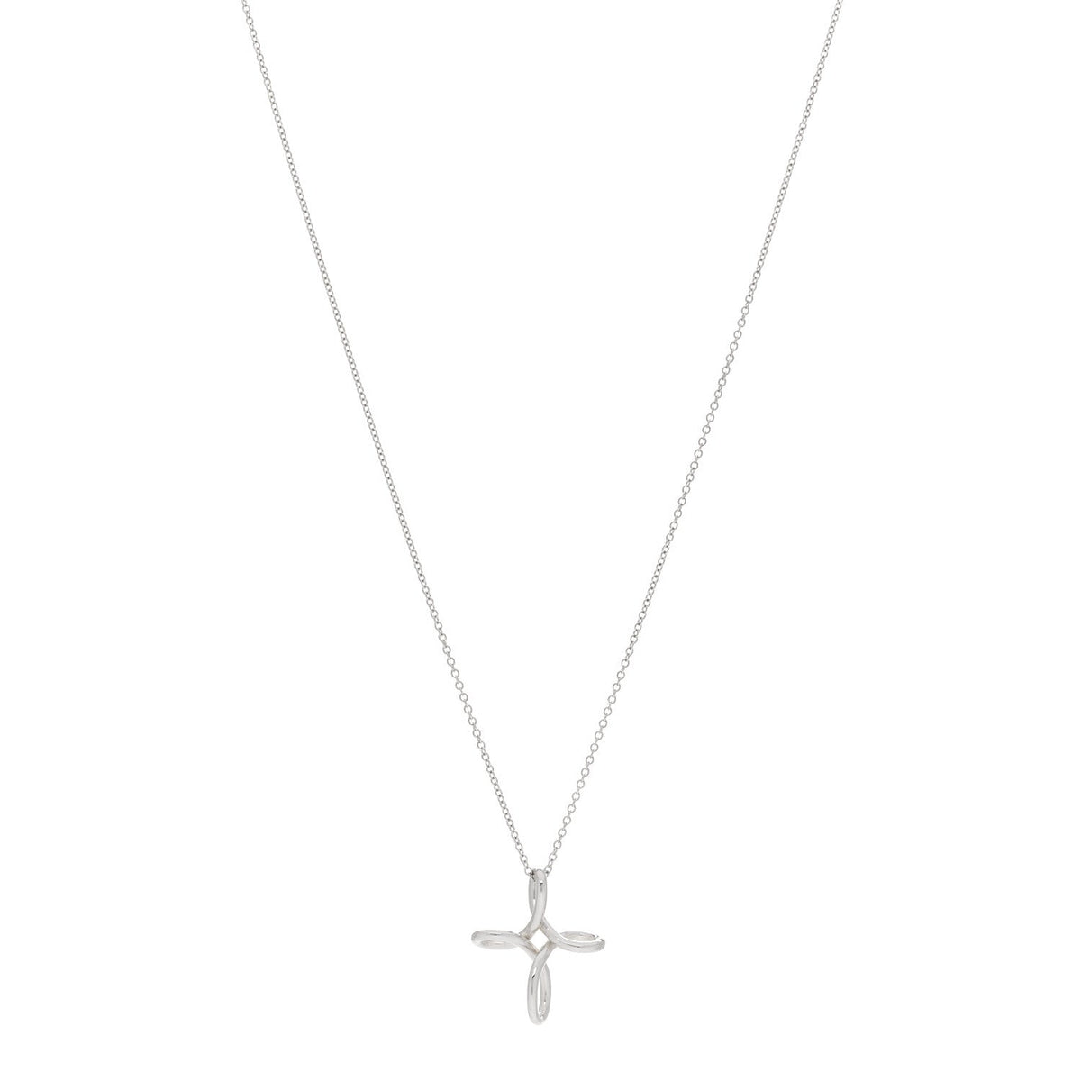 Sterling Silver Elsa Peretti Infinity Cross Pendant Necklace