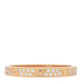 18K Yellow Gold Diamond 2.6mm LOVE Paved Band Ring 51 5.75