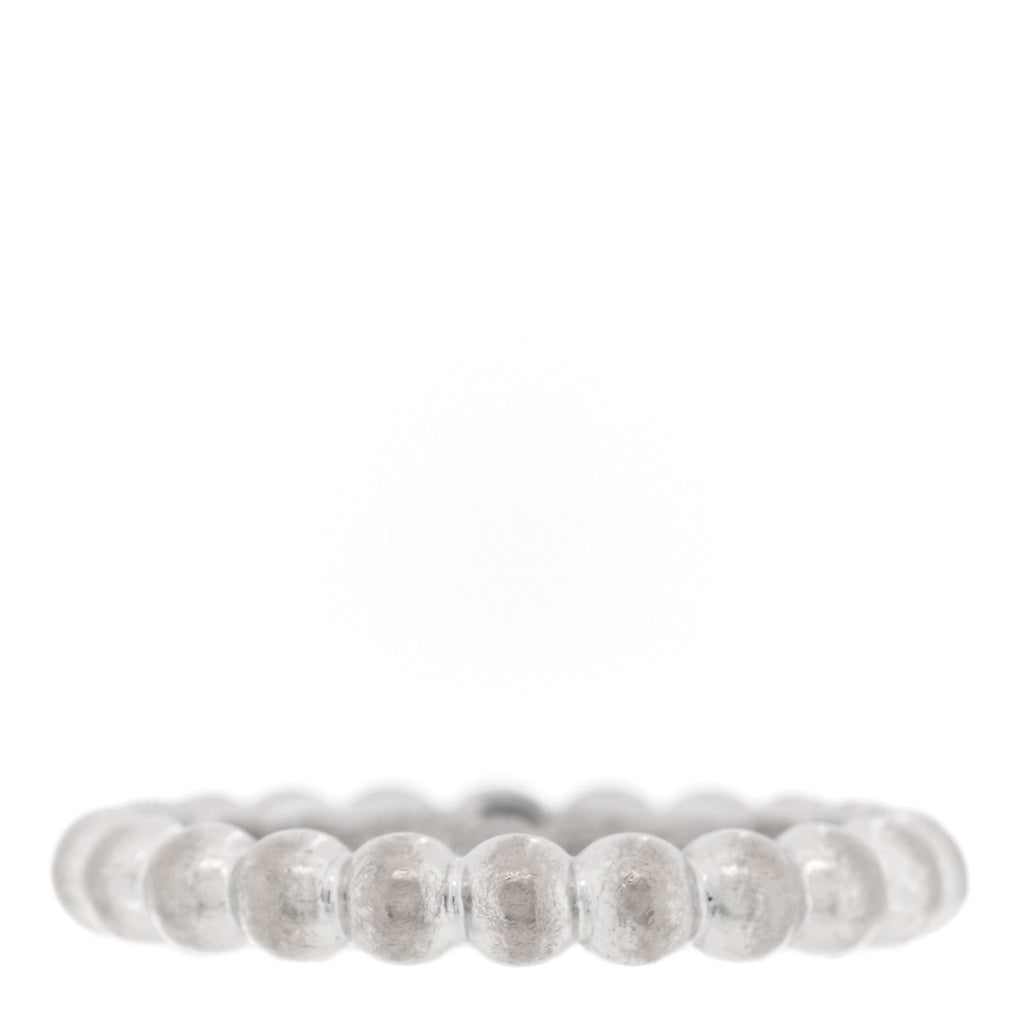 18K White Gold Medium Perlee Ring 49 5