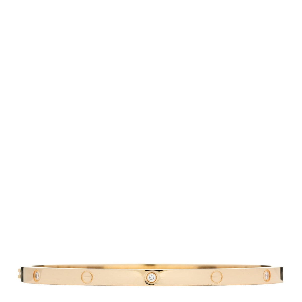 18K Yellow Gold 6 Diamond Small LOVE Bracelet 17