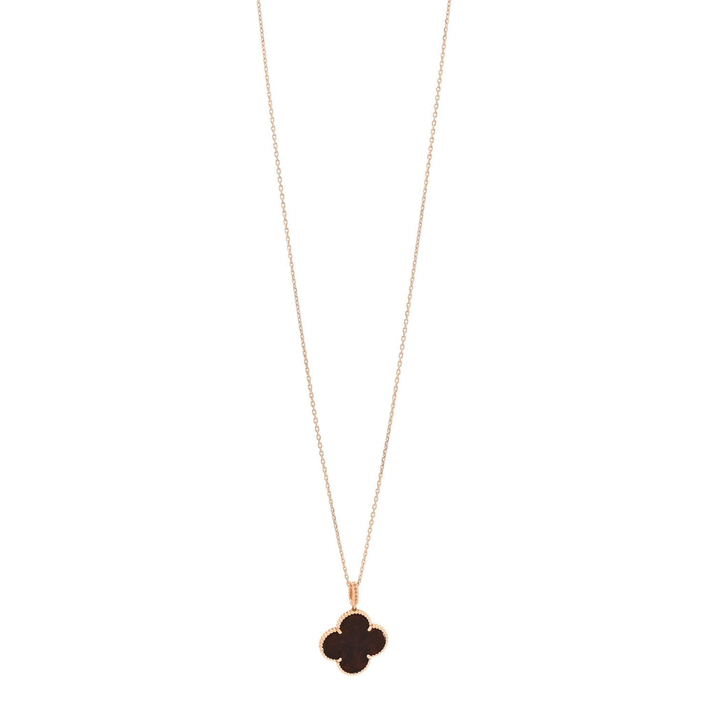 18K Rose Gold Letterwood Magic Alhambra Long Necklace