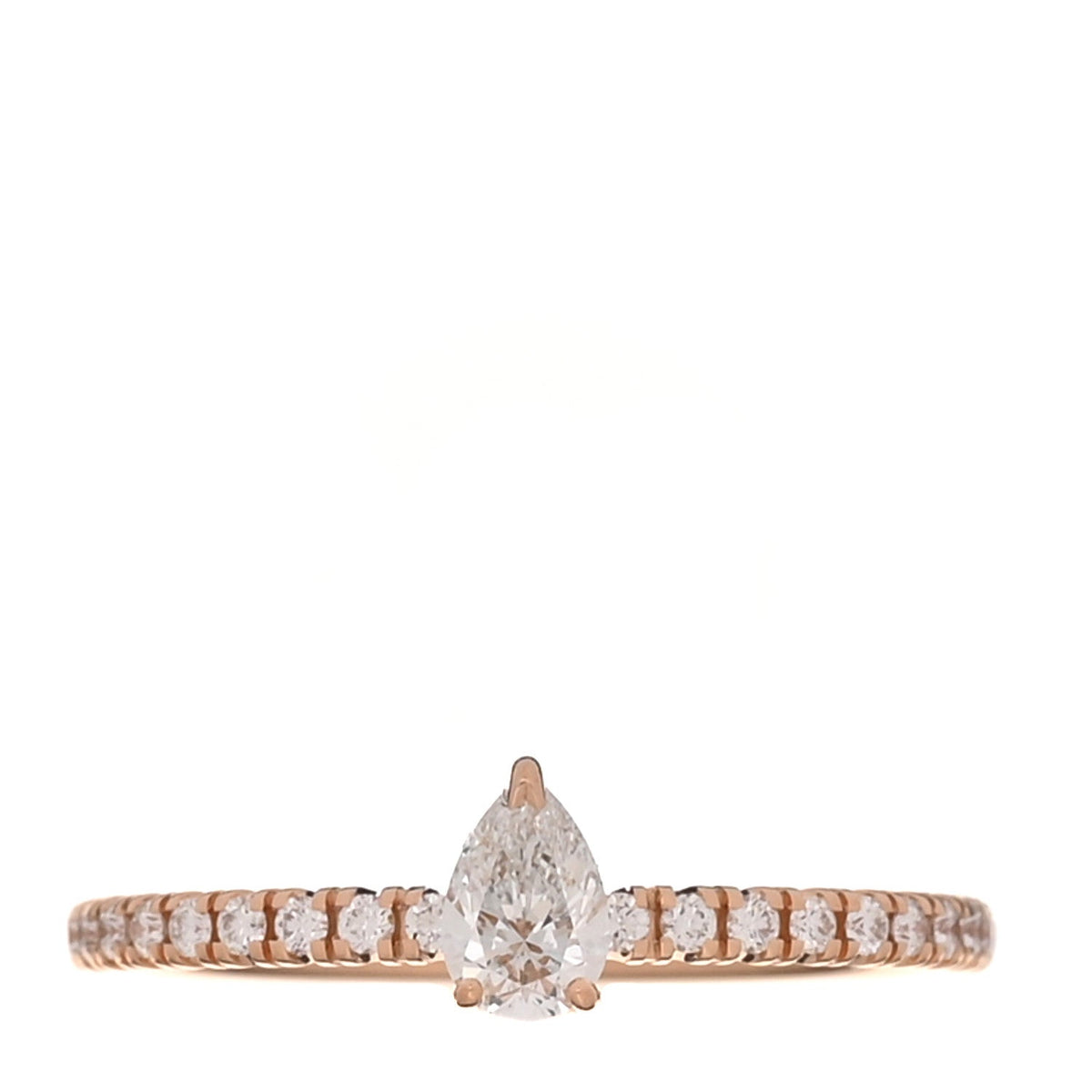 18K Pink Gold Diamond Etincelle De Cartier Pear Shaped Paved Ring 47 4