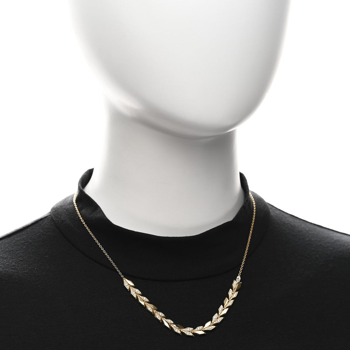 18K Yellow Gold Diamond Victoria Vine East West Necklace