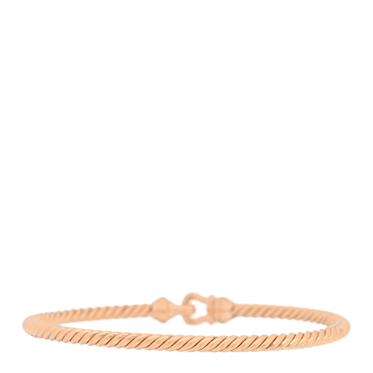 18K Rose Gold Diamond 3.5mm Buckle Cablespira Bracelet