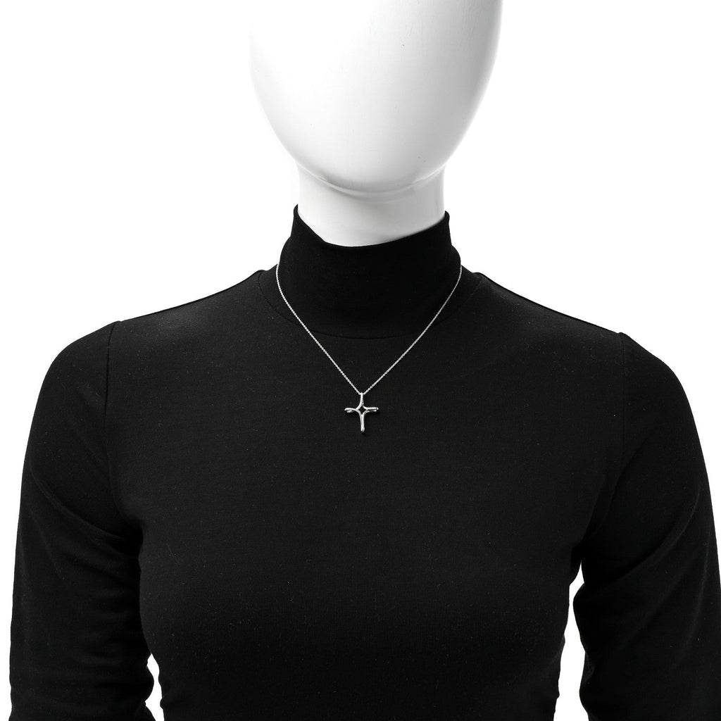 Sterling Silver Elsa Peretti Infinity Cross Pendant Necklace